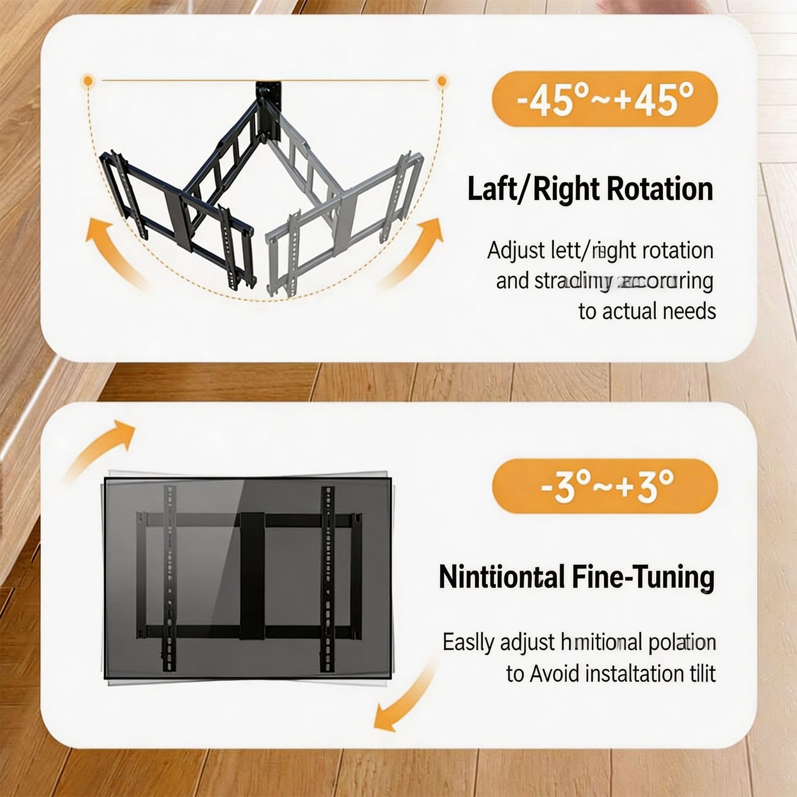 Soporte de Pared motorizado para TV 65-86", Movimiento Completo con Mando, Carga 55 kg, Giro eléctrico ±90°, inclinación Ajustable, VESA 600x470, Ideal para salón o Cine en casa (65-75IN)