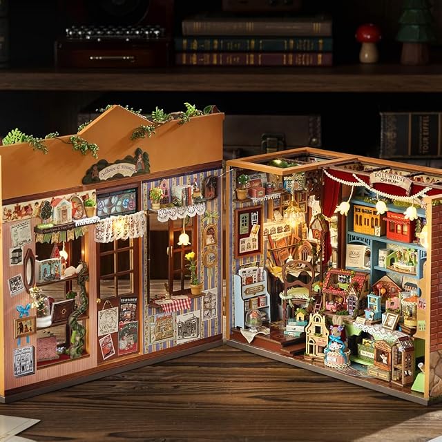 Foto 5 de 7 de Casa de muñecas en miniatura para montar usted mismo, juguete rompecabezas con muebles luces LED…