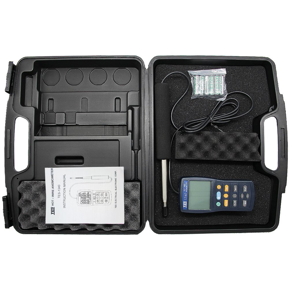 Contents of the TES 1340 Hot-Wire Anemometer package.