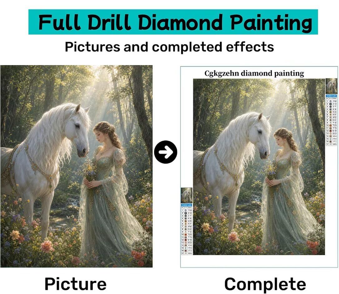 Diamond Painting Princesa, Manualidad Creativa y Relajante 100x130cm C8-148