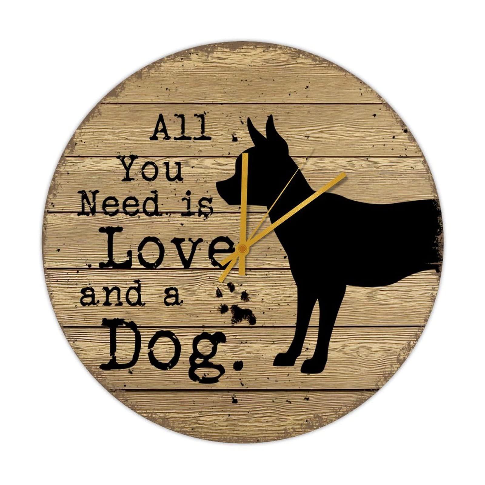Horloge silencieuse All You Need Is Love en bois pour éliminer le tic-tac dans votre cuisine