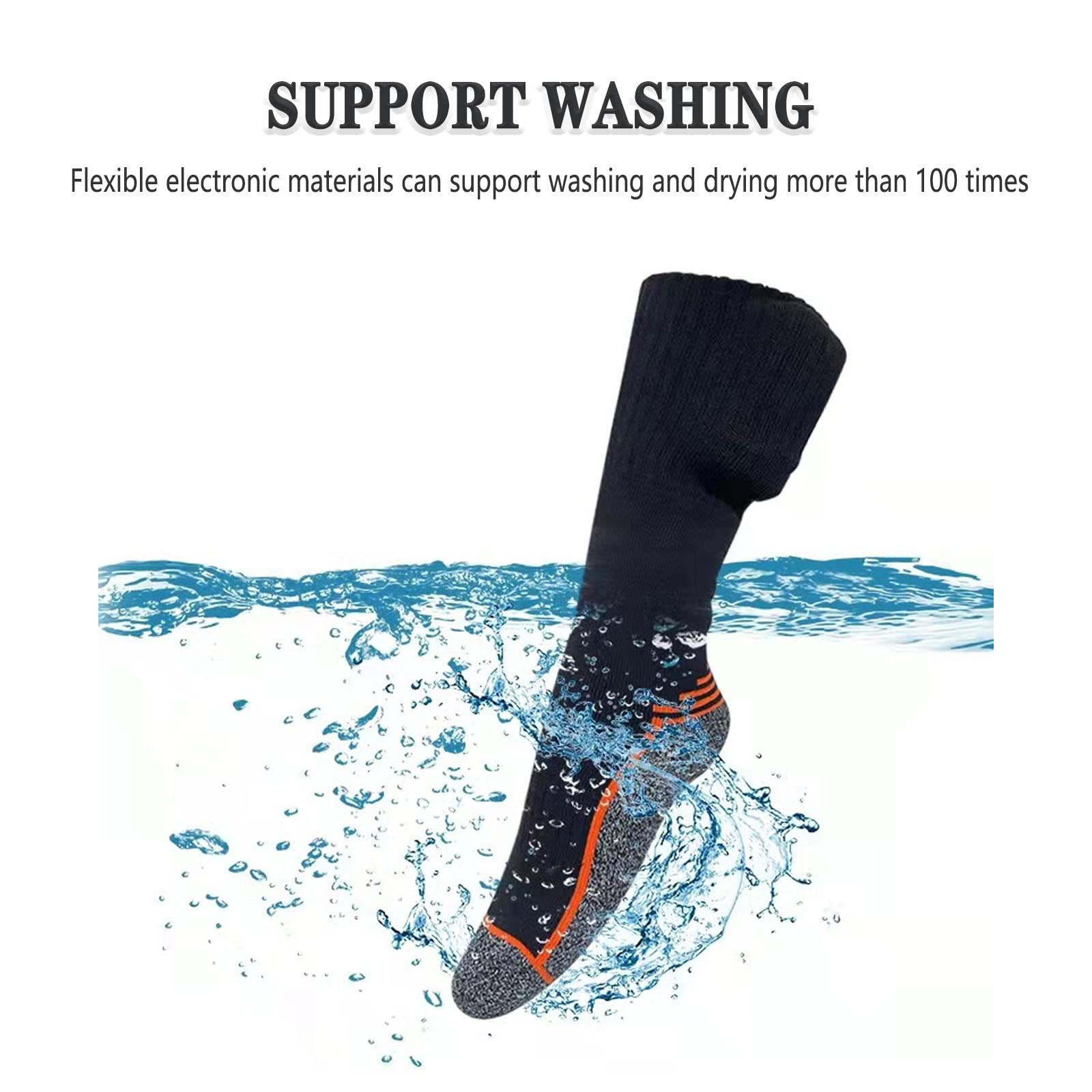 Chaussettes chauffantes électriques pouvant Chauffer Le Mollet, Chaussettes chauffantes Rechargeables 4000 mAh pour Homme et Femme, Chauffage Surround 3D de la Semelle du Pied du Mollet, pour Les SP