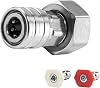 Garden Hose to High Pressure Washer Attachment, Turn Water Hose into Power Washer Adapter 34” Female GHT to 14” Quick Connect, with 2 Nozzles Tips, Orifice 4.0