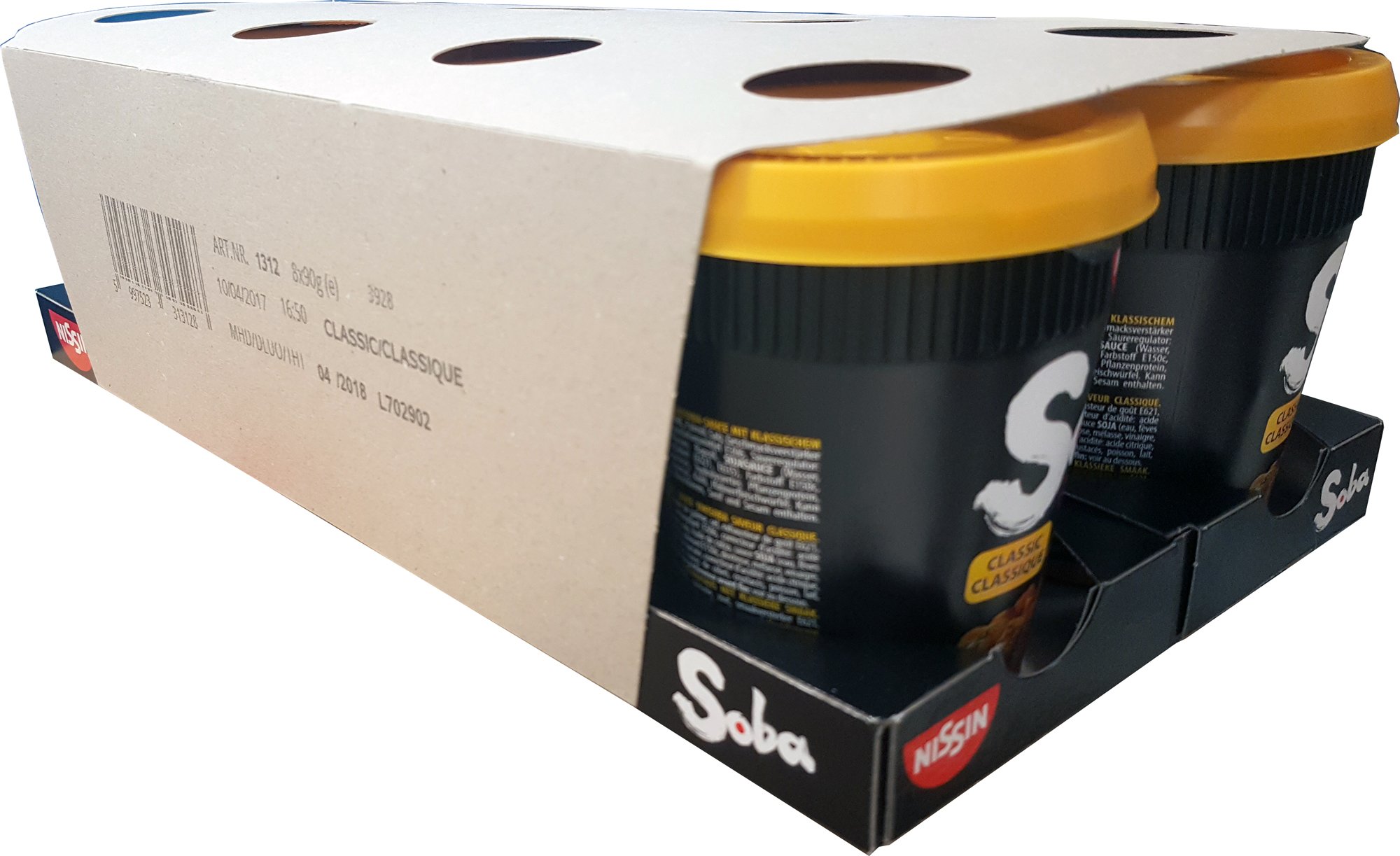 Nissin – Harina de trigo Soba japonesa clásica, 8 x 90 g, 8 unidades