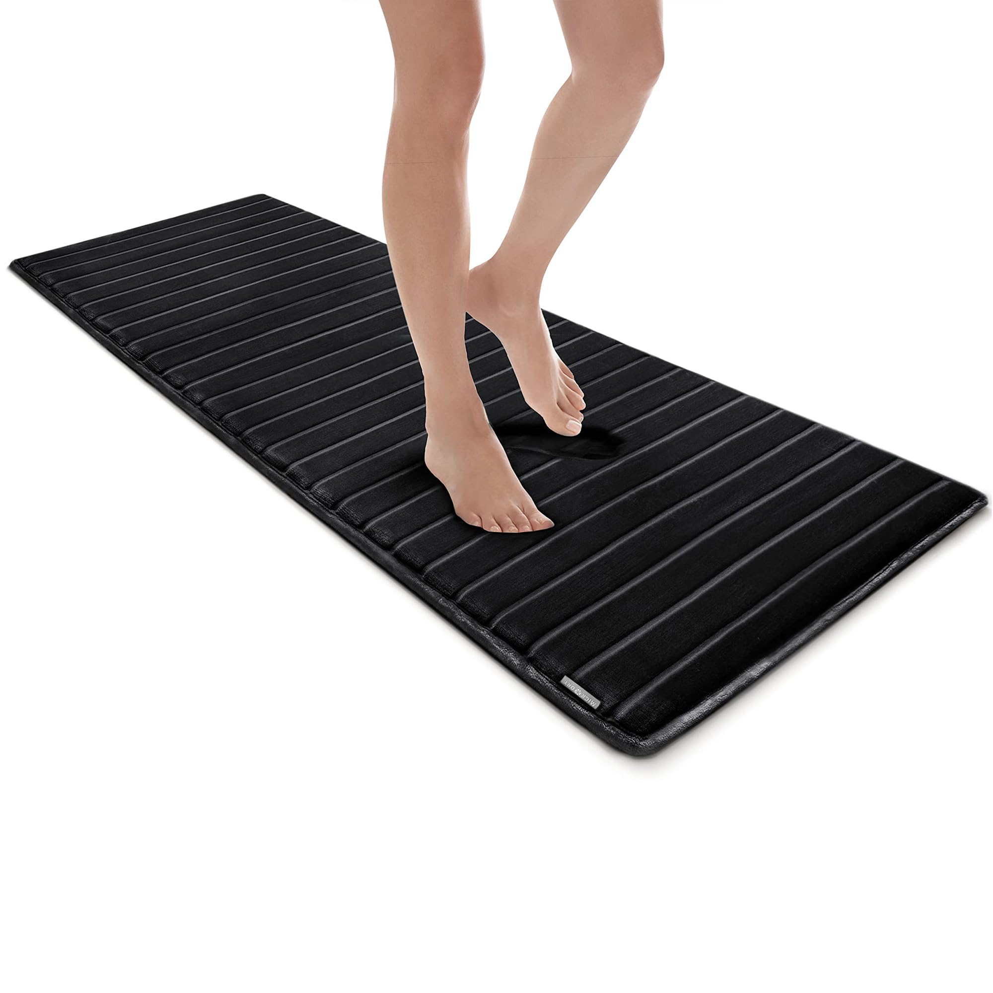 MICRODRY Extra Thick Charcoal Memory Foam Bath Mat