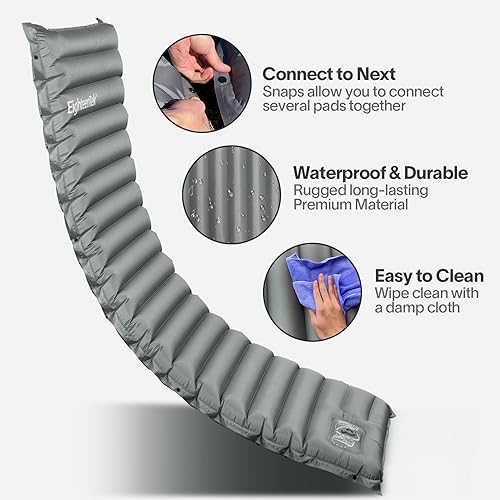 Miniatura 5 de EighteenTek Colchoneta de dormir para campamento colchón de aire inflable para exteriores camping senderismo mochilero ciclismo viajes ligero