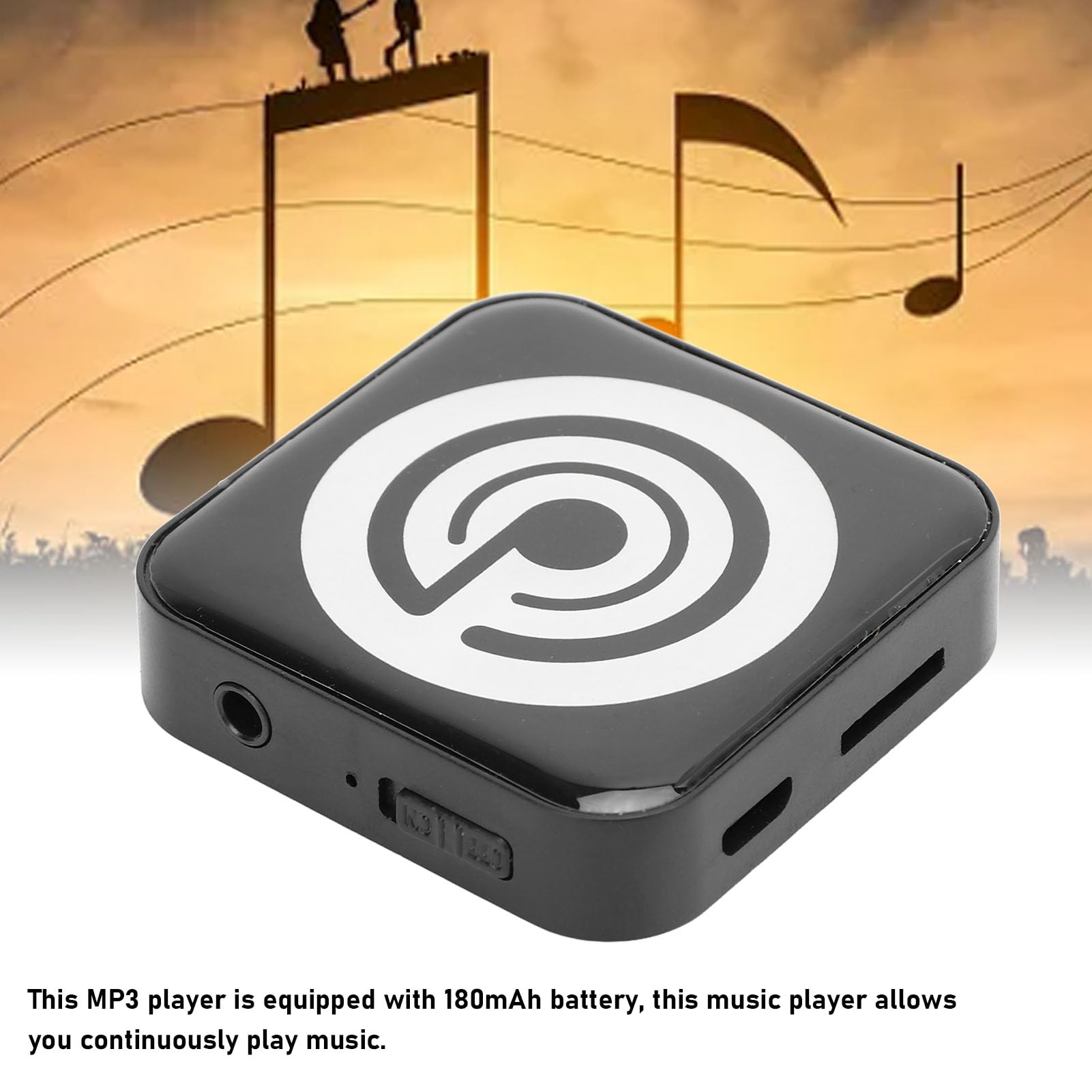 MP3 Player with Bluetooth, Portable Music Player, Support up to 32GB, Universal 3.5mm Headphone Jack, Multifunctional MP3 Player for Sports Running (Black)