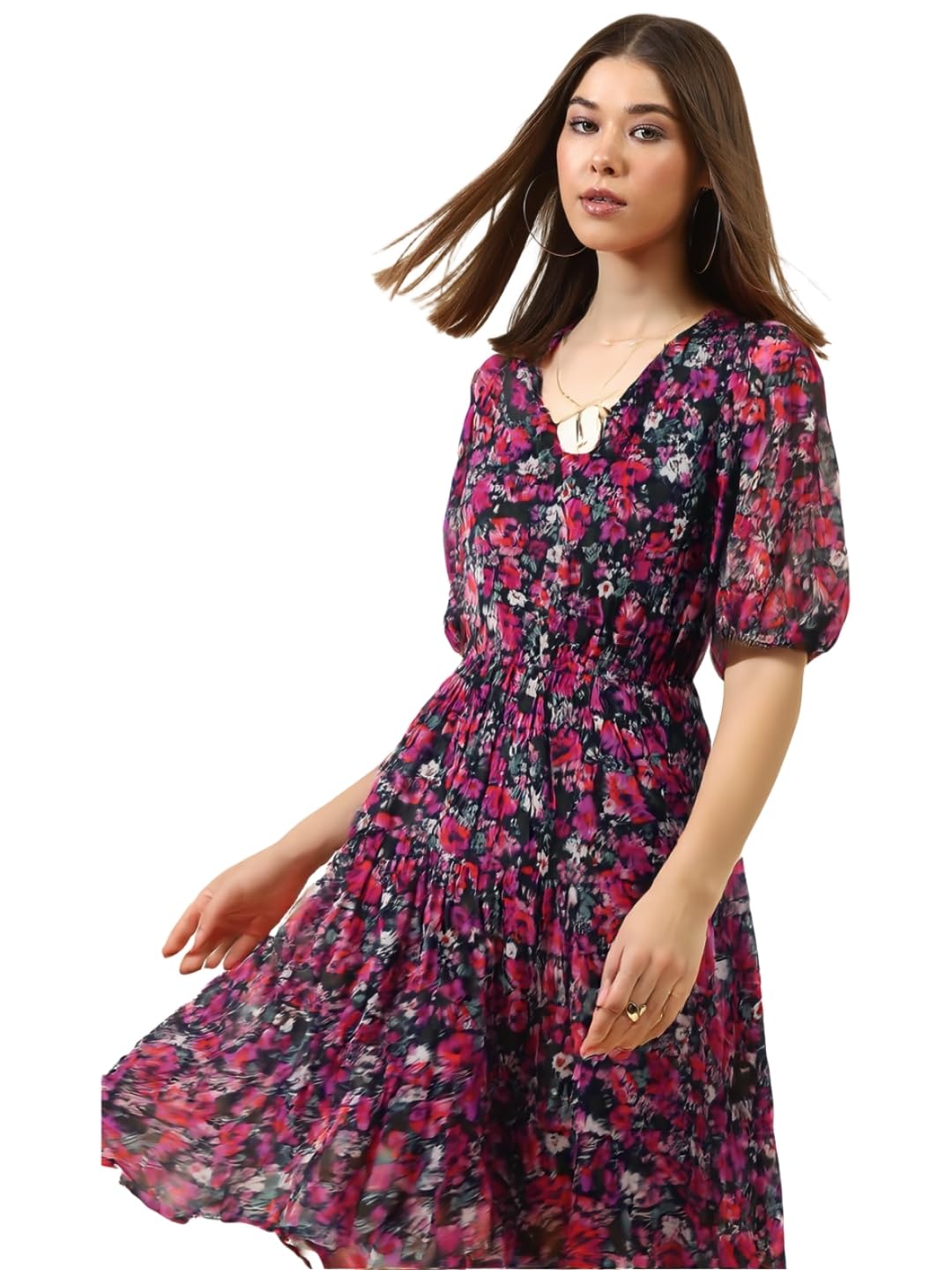 SERA CLASSICS Light Weight Flowy Chiffon Dress