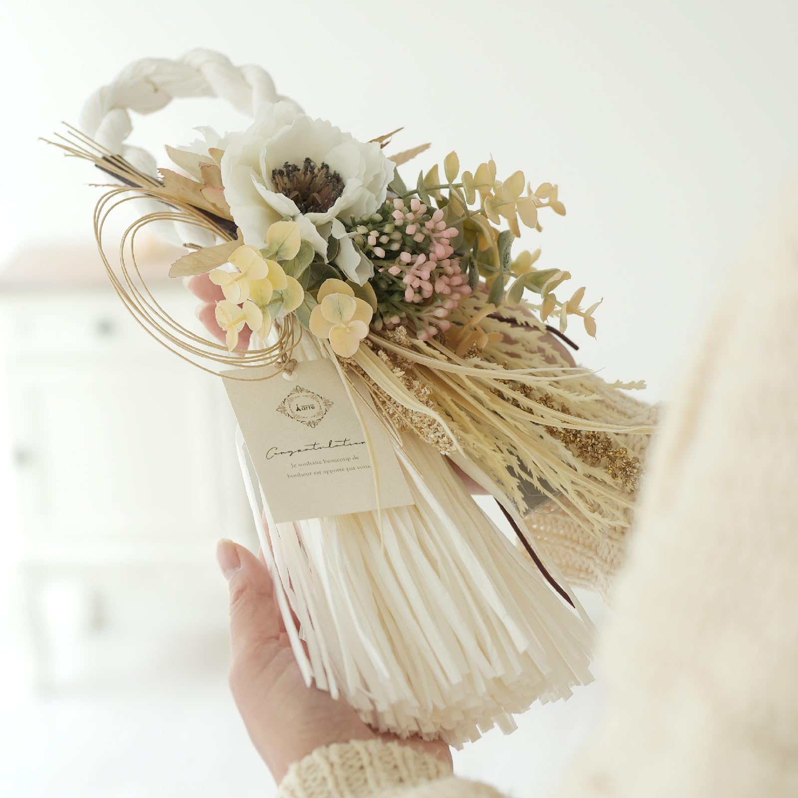 しめ縄　しめ縄飾り　ナチュラル　ホワイト しめ縄 しめ縄飾り ナチュラル ホワイト