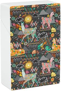 Llamas on Grey Cigarette Case Smoking Box Pocket Holder Lightweight Match Coin Pouch for Men Women
