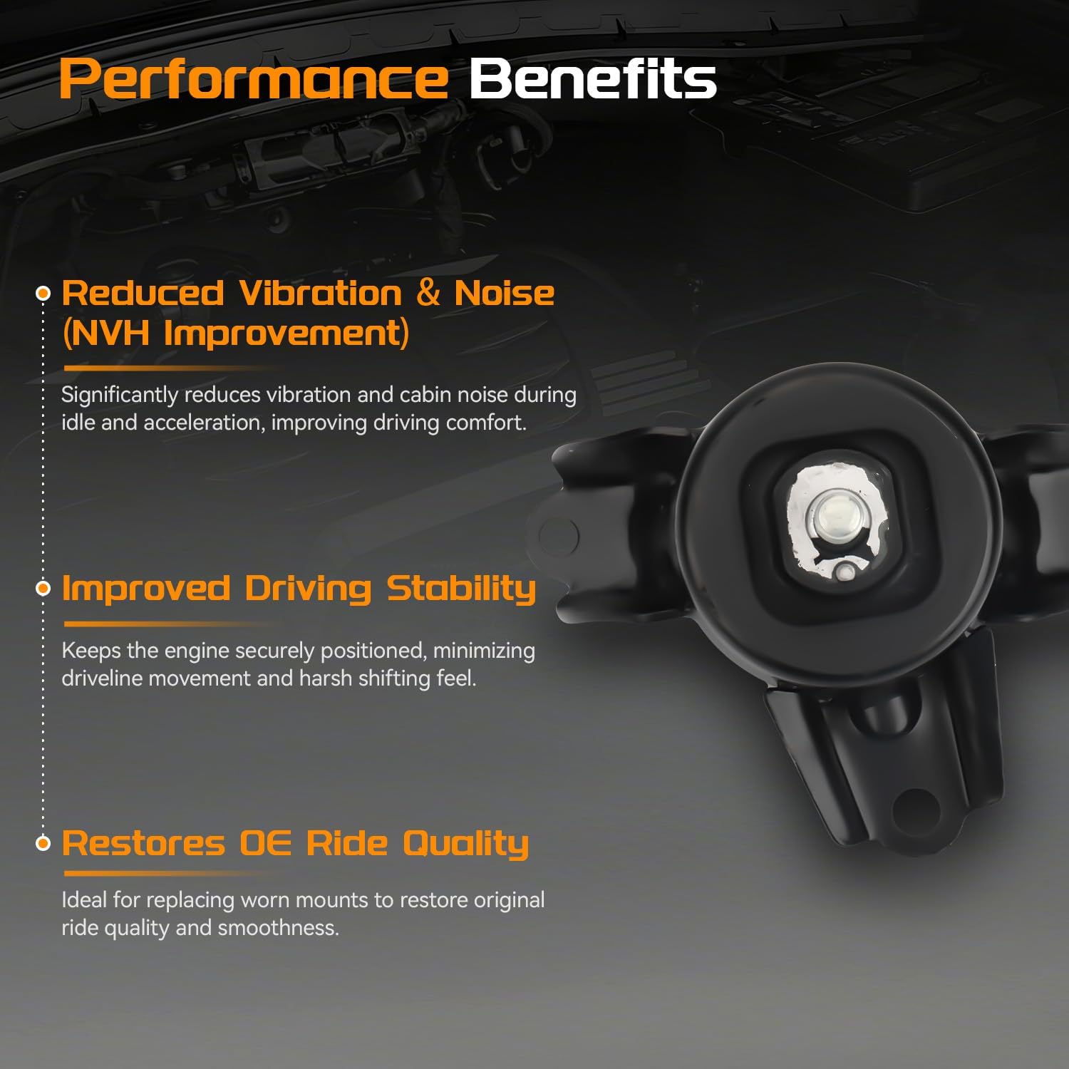 Front Rear Left Engine Motor and Tran Mount Set for 2011-2016 Hyundai Elantra 1.8L w/AUTO Transmission