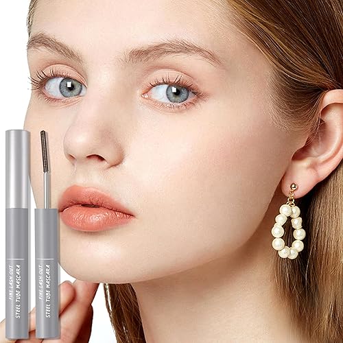 Miniatura 6 de Ponhey Máscara de metal lavable, pestañas voluminizadoras súper delgadas, cepillo de rímel de metal sin cerdas, duradero, pigmento marrón sin