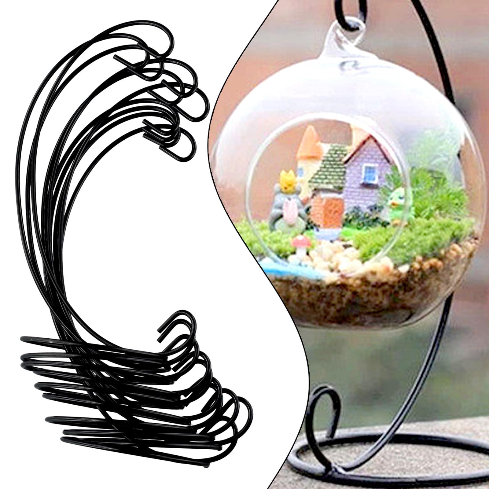 Soporte De Hierro Negro Para Bolas De Navidad - Cuelga Adornos En Árbol O Plantas (9 Pulgadas, 1 Unidad)