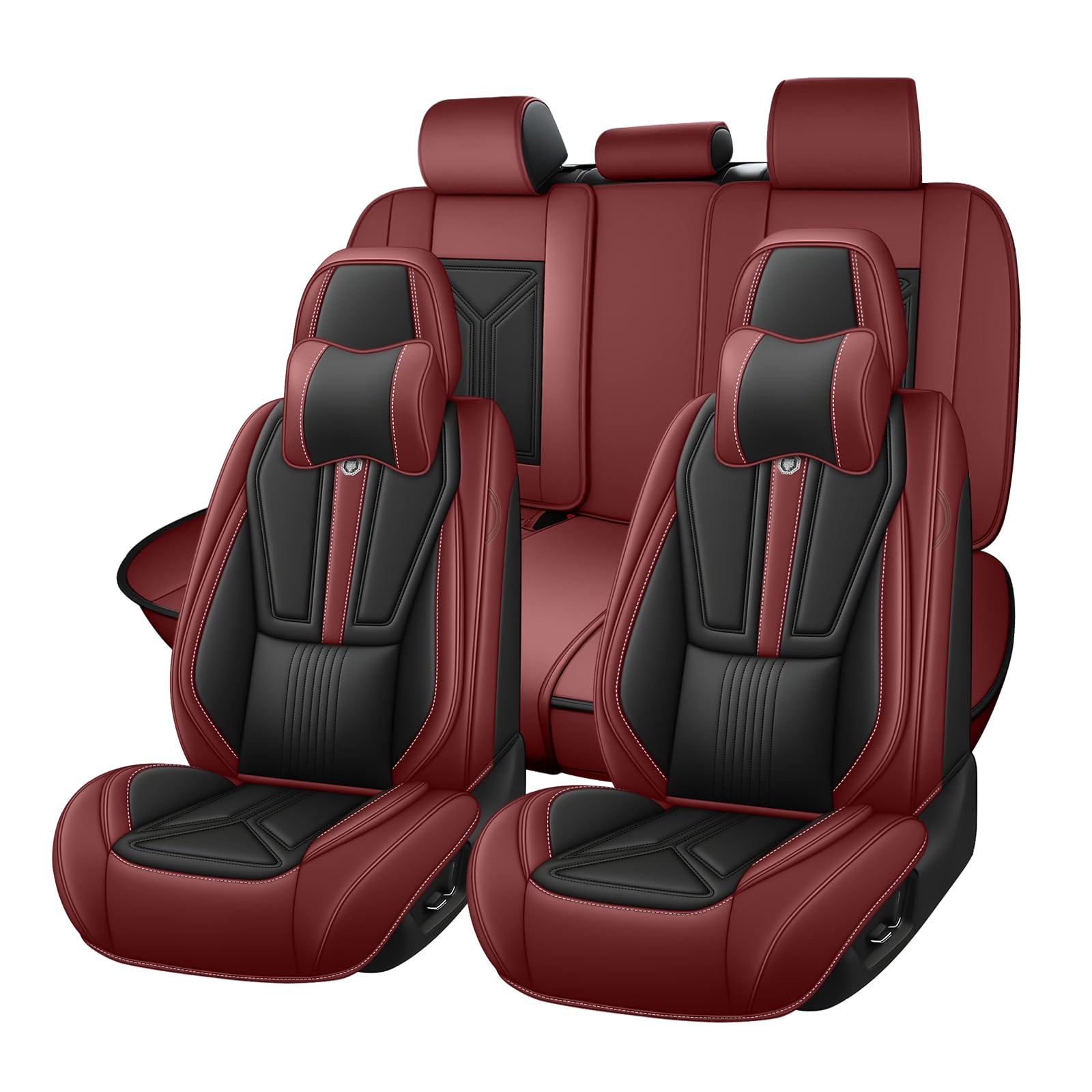 Seat Covers Full Set for Chevrolet Chevy Camaro 2016-2024,Black&amp;Red Luxury