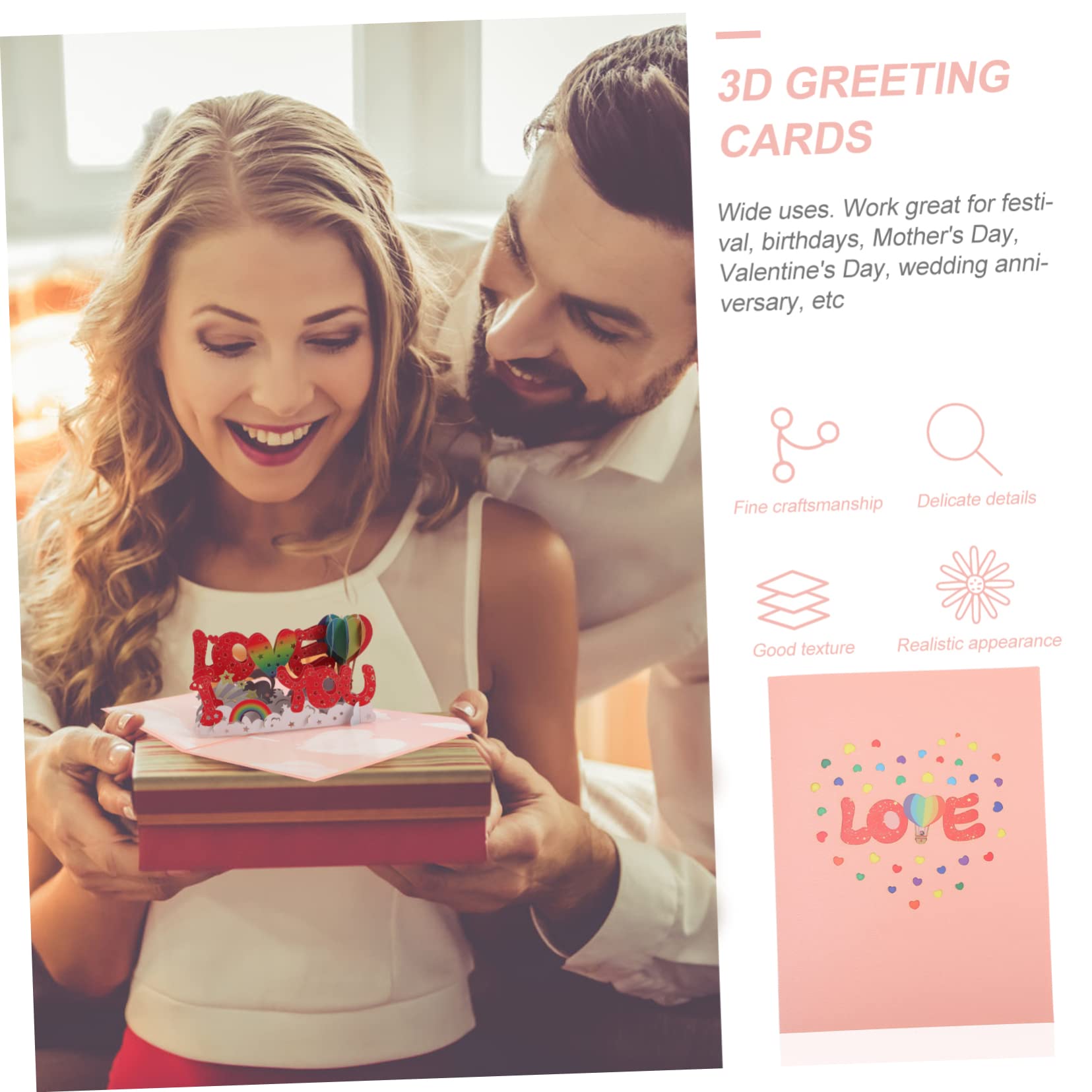 STOBOK 5sätze Glückwunschkarten Handgefertigte Papierkunst Für Hochzeit Jahrestag Valentinstag Und Geburtstage Ausdruck Von Liebe Und Zuneigung