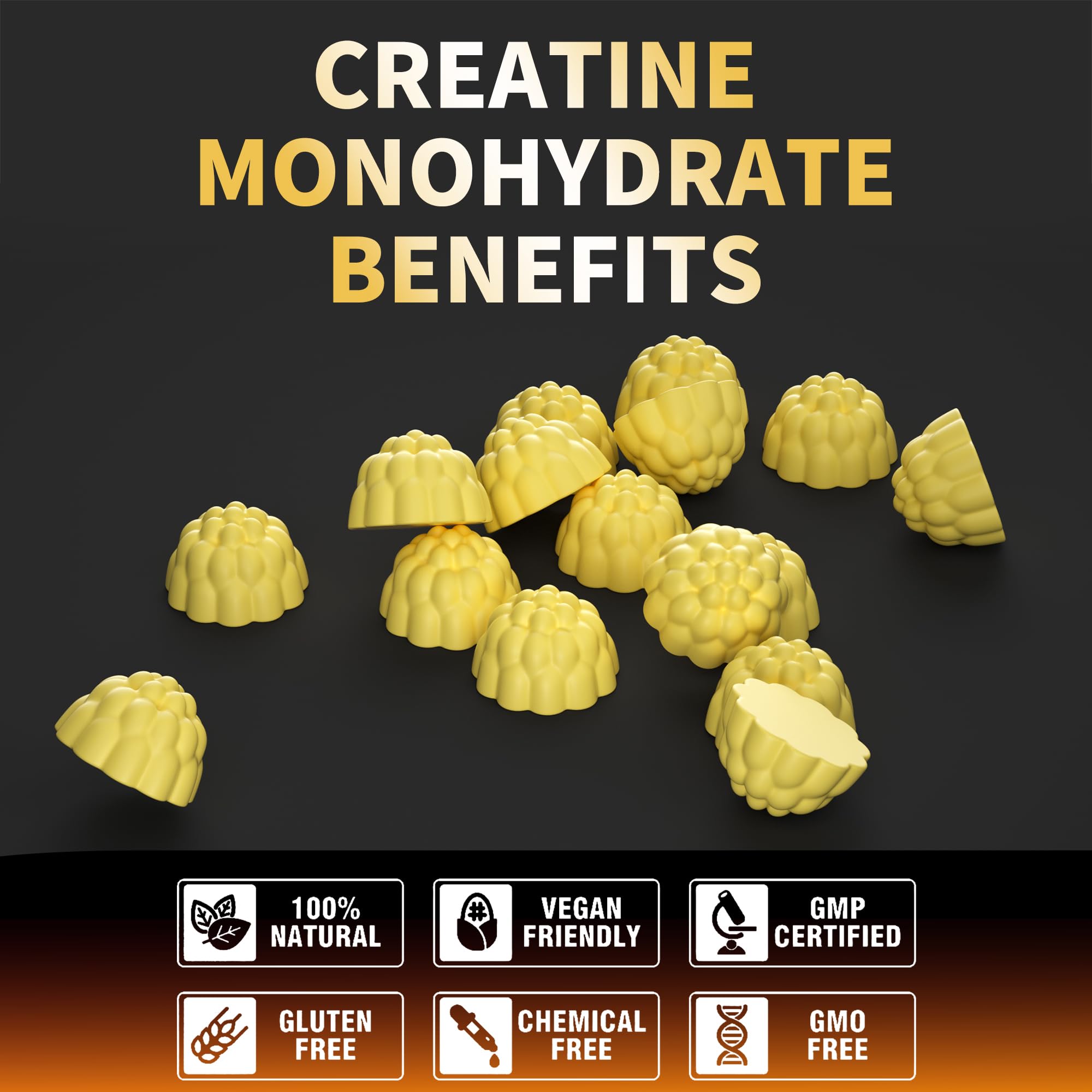 Nutravita NSF Certified Creatine Gummy - Creatine Monohydrate Gummies for Men & Women-5g of Creatine Monohydrate per Serving - Sugar Free,Vegan,Pineapple Flavor, 120 Count — Amazon image 4