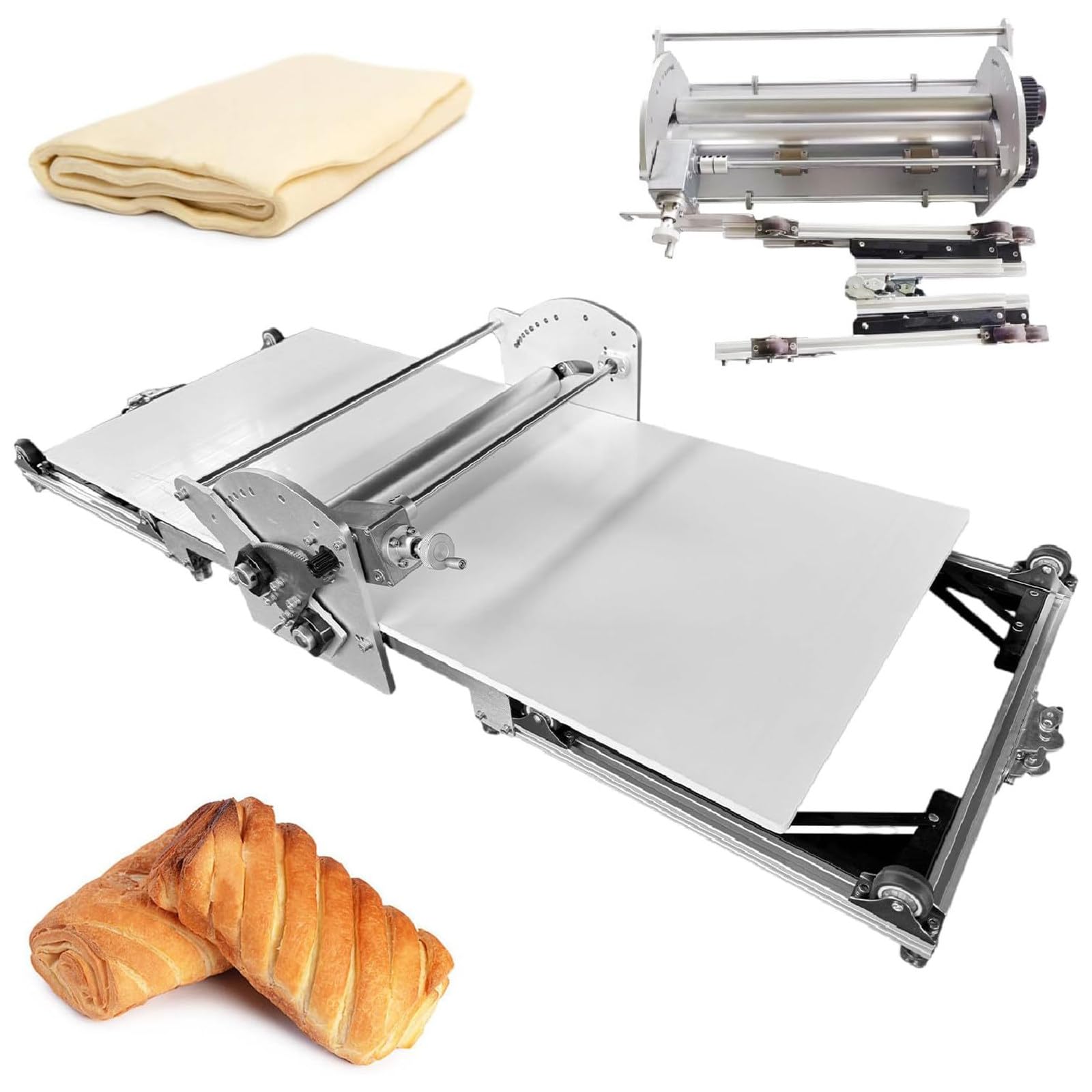 Ptatritious Multicolor Croissant Dough Laminator, Electric Dough Sheeter For Pastry And Fondant Roller, Folding Pastry Dough Sheeter Machine, Electric Dough Roller 2-30 Mm Adjustable Thickness