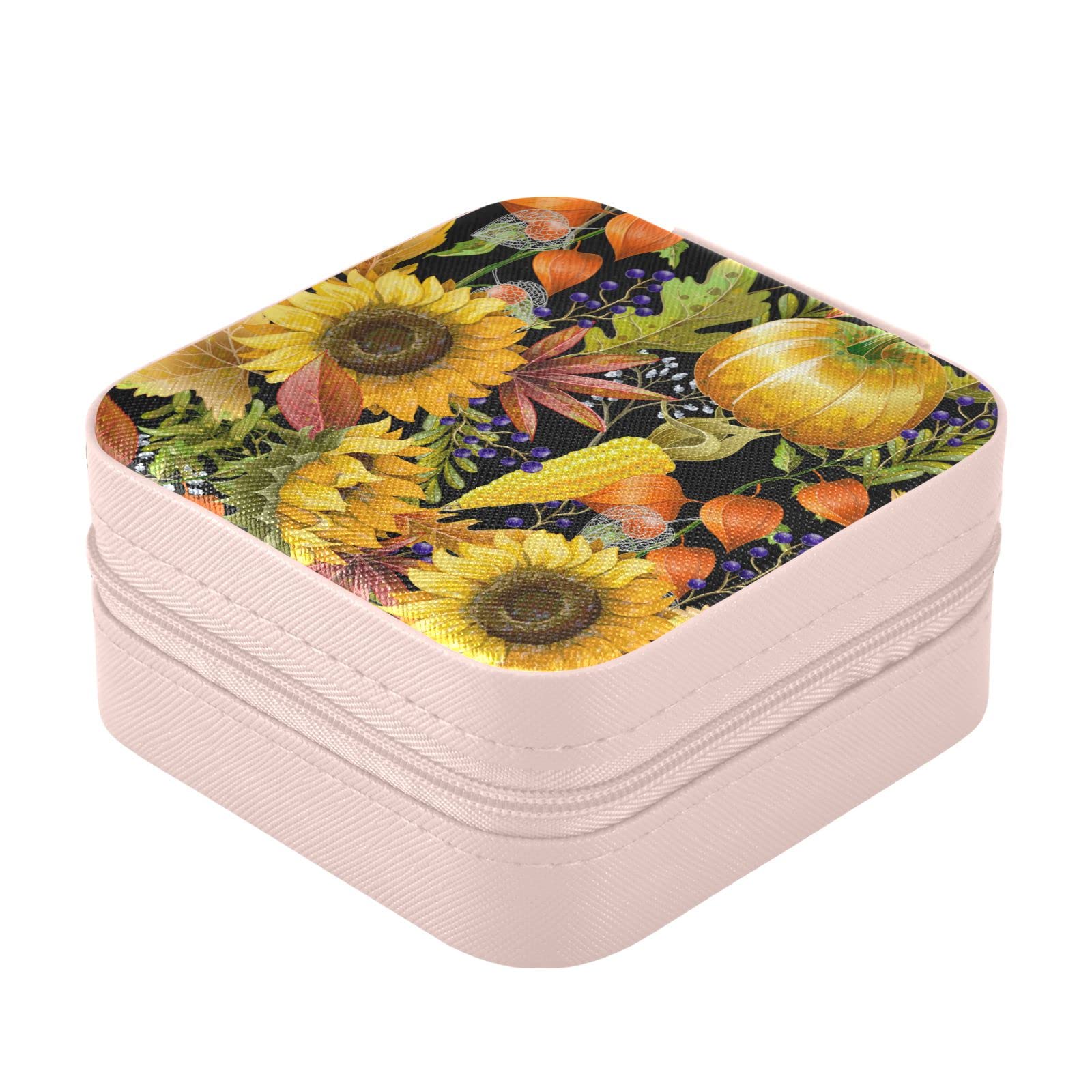 Étui à Bijoux De Voyage Pliable Bleu Paon Pour Bagues, Boucles D