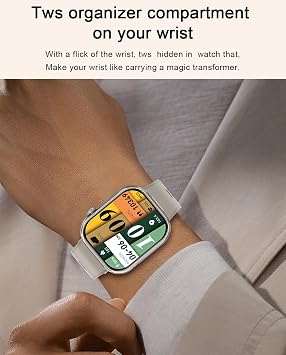 Smart Watch with Earbuds,2.02 HD Screen,2 in 1 Smart Watches for Women,Waterproof Fitness Tracker Watch with Wireless Earphone Compatible for Android iOS with Sports Monitor Sleep/Black