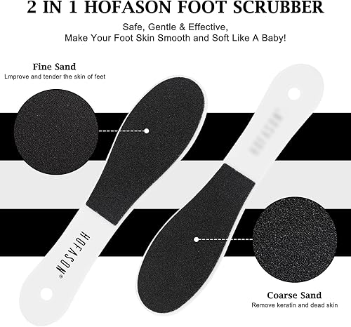Miniatura 3 de HOFASON 10 limas de pies, limpiador profesional de pies, herramientas de pedicura para pies, colosal de doble cara para piel muerta para mujeres,