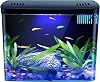 Beta Fish Aquariums, Fish Tank 1.3 Gallon Small Aquarium Clear Aquarium Tank with 3 Layer Filter & LED Light, Self Cleaning Desktop Fish Tank for Shrimp, Goldfish, Black
