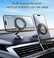 Vista 9 de JUHOO Soporte magnético giratorio y retráctil, compatible con iPhone 15, 14, 13, 12, Pro, Mini, MagSafe