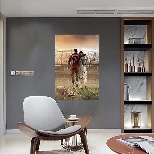 Miniatura 5 de Póster inspirador de fútbol, estrella de fútbol motivacional, arte de Mofanmi, estrellas de fútbol, Cristiano Ronaldo y Lionel Messi, póster de