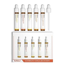 Citrus Essential Oil Set for Diffuser, Natural Fruity Fragrance Blends Gift for Home, Fresh Scent Aromatherapy Oils (Lemon, Sweet Orange, Grapefruit, Bergamot, Mandarin) 5 Packs