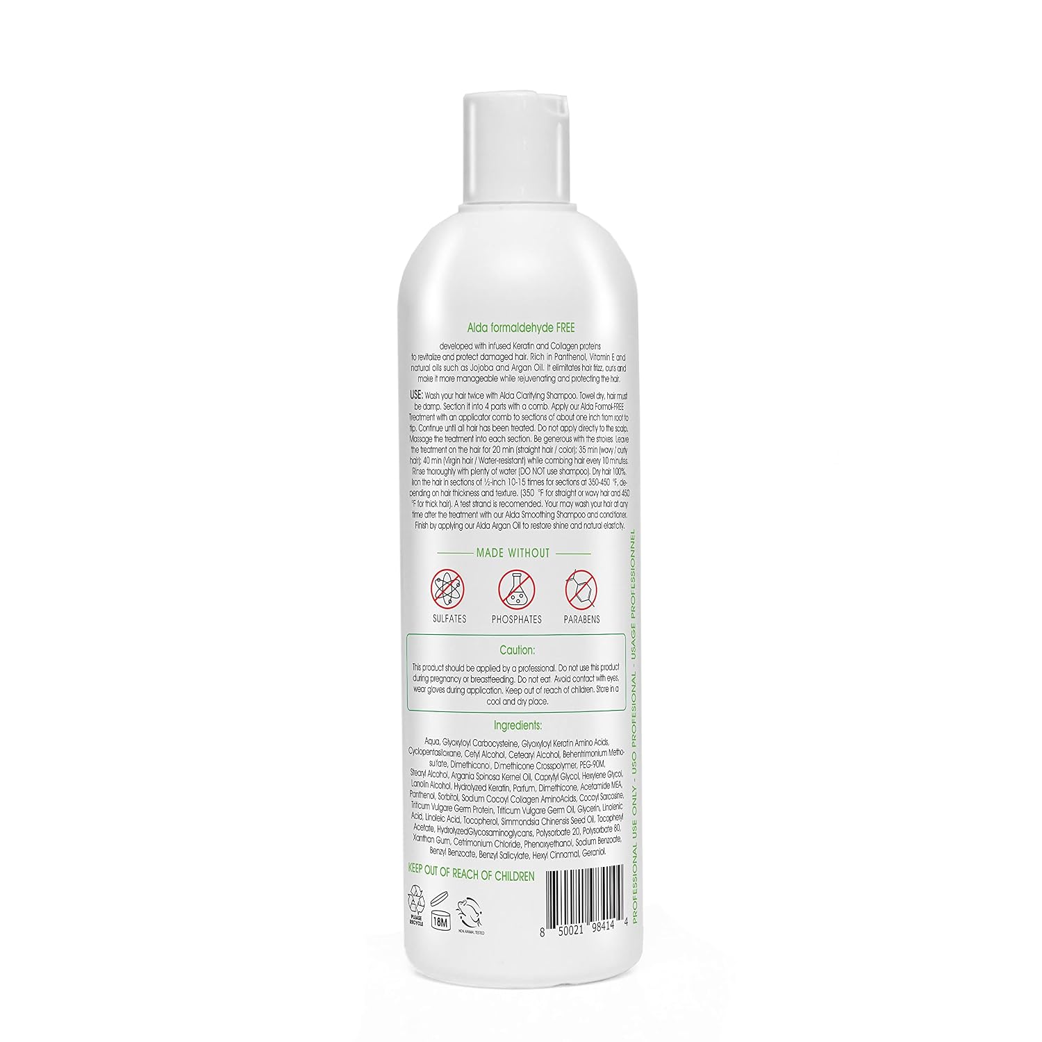 Brazilian Keratin Hair Smoothing Treatment – Blowout Straightening System – Formaldehyde Free (16 fl oz)