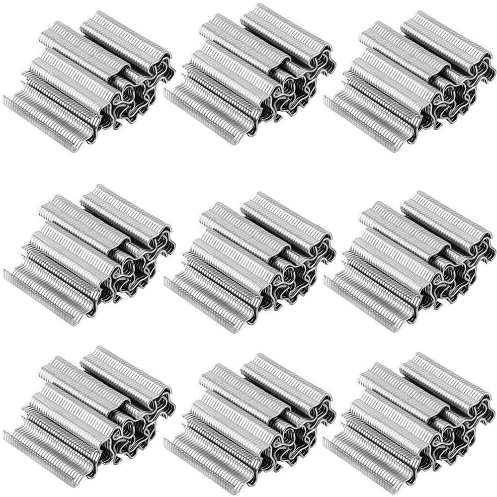 6000Pcs Galvanized Hog Rings Assortment Kit, Professional Upholstery Hog Rings Installation Kit for Bungee Shock, Cords, Animal Pet Cages