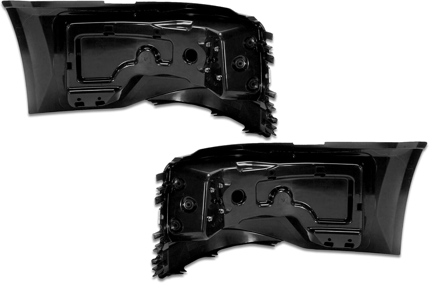 KOZAK Bumper Extension Corners Set w/Chrome Trims Set, w/Fog Light Hole, (Left Driver & Right Passenger Side) Compatible with Volvo VNL 2016-2017 Includes Logo, 2x 22" Windshield Wipers, Vest