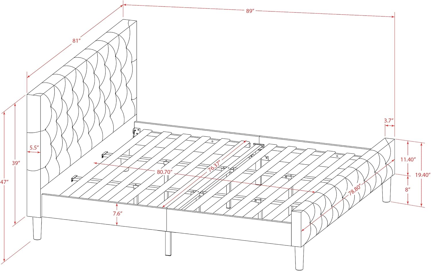 East West Furniture NL14K-2HA13 3 Piece Modern Bedroom Set - King Size Button Tufted Bed Frame - Brown Taupe Velvet Fabric Upholstered Headboard and a Burgundy Finish Nightstand