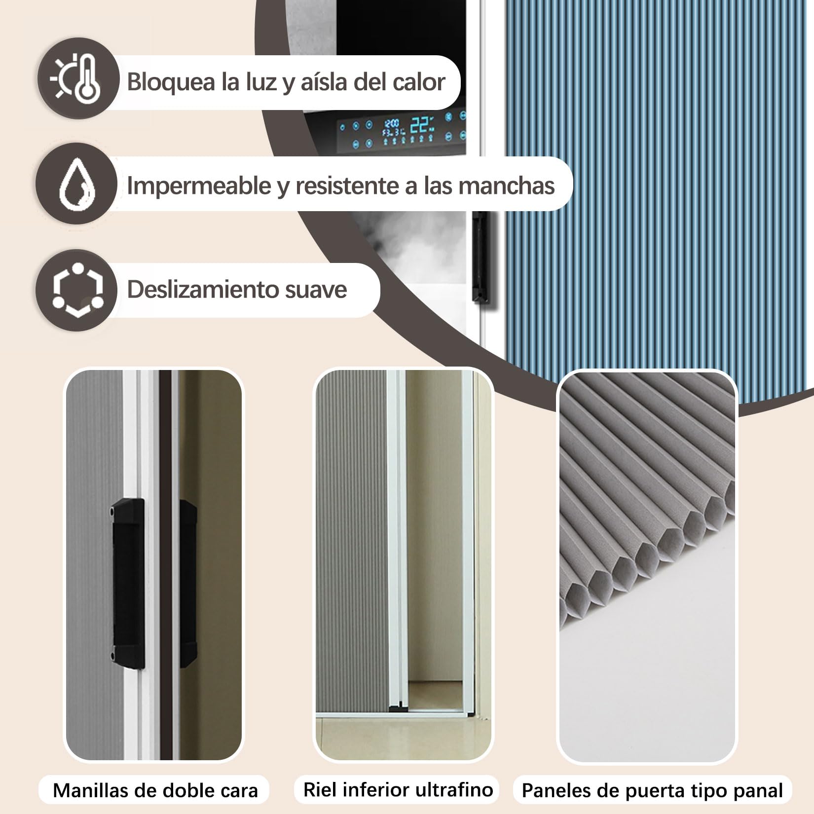 Puerta Plegable Corredera,Puerta Plegable Invisible De Nido De Abeja,60 65 70 75 80 85 90 CM Ancho,Separador Interior Puertas de acordeón,para Cocina y Dormitorio 70×203cm Gris