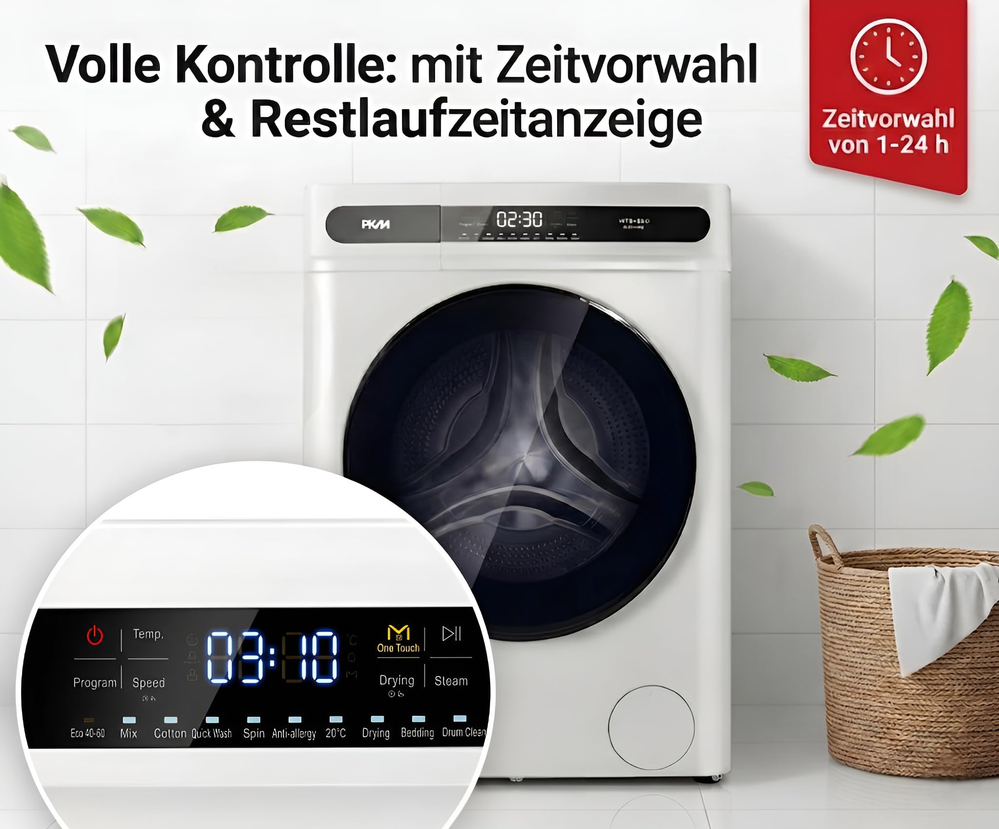 PKM Waschtrockner WT8+5AD - ECO-Funktion - 8kg Waschen - 5kg Trocknen