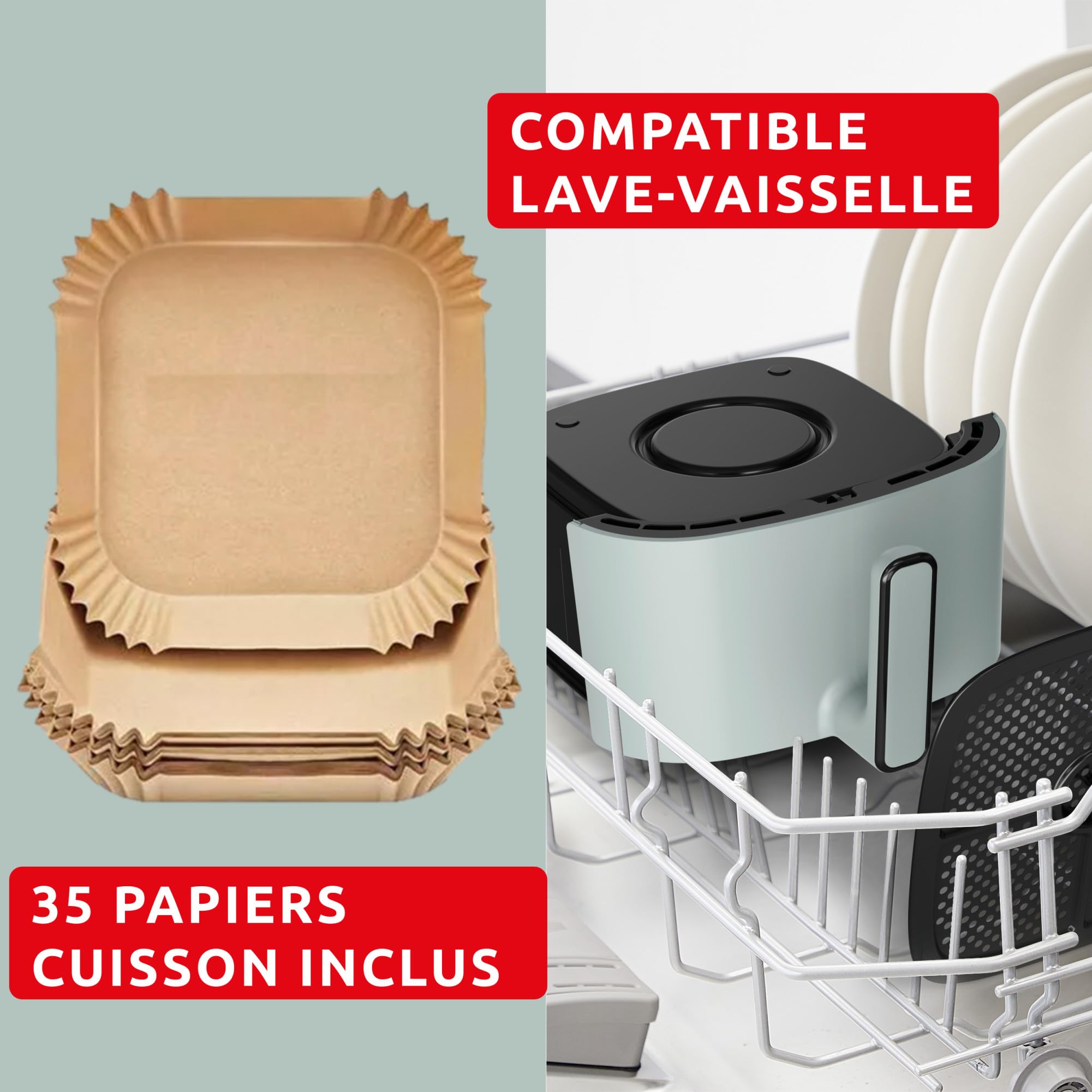 Moulinex Easy Fry POP EUCALYPTUS 5L, air fryer, Jusqu'à 6 personnes, 10 Programmes intuitifs, Ecran tactile digital, Gain de temps et d'énergie, EZ2454F0