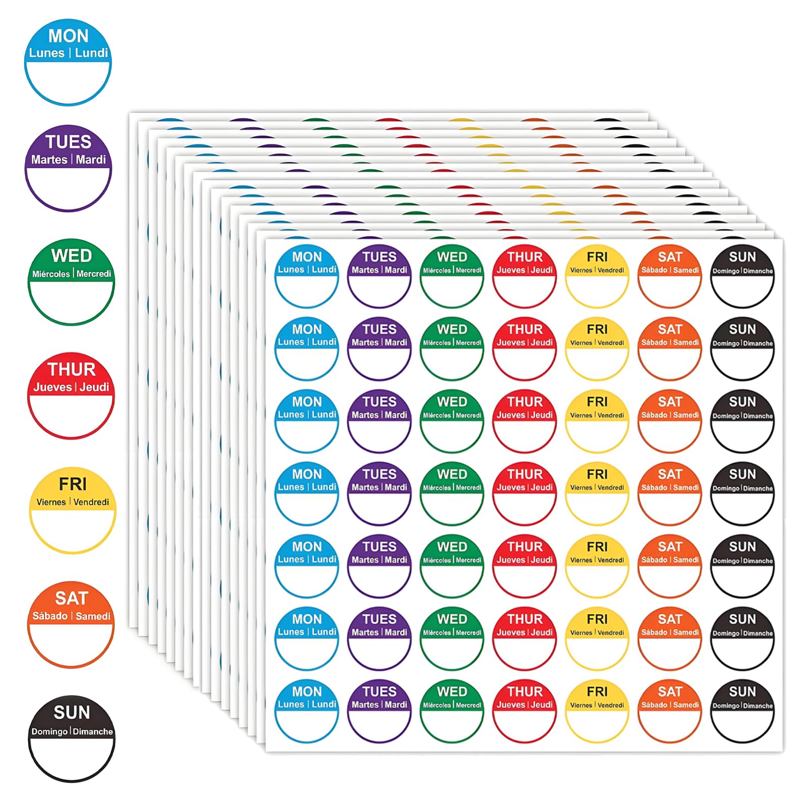 1470 Pcs Days of The Week Stickers, Date Labels for Food