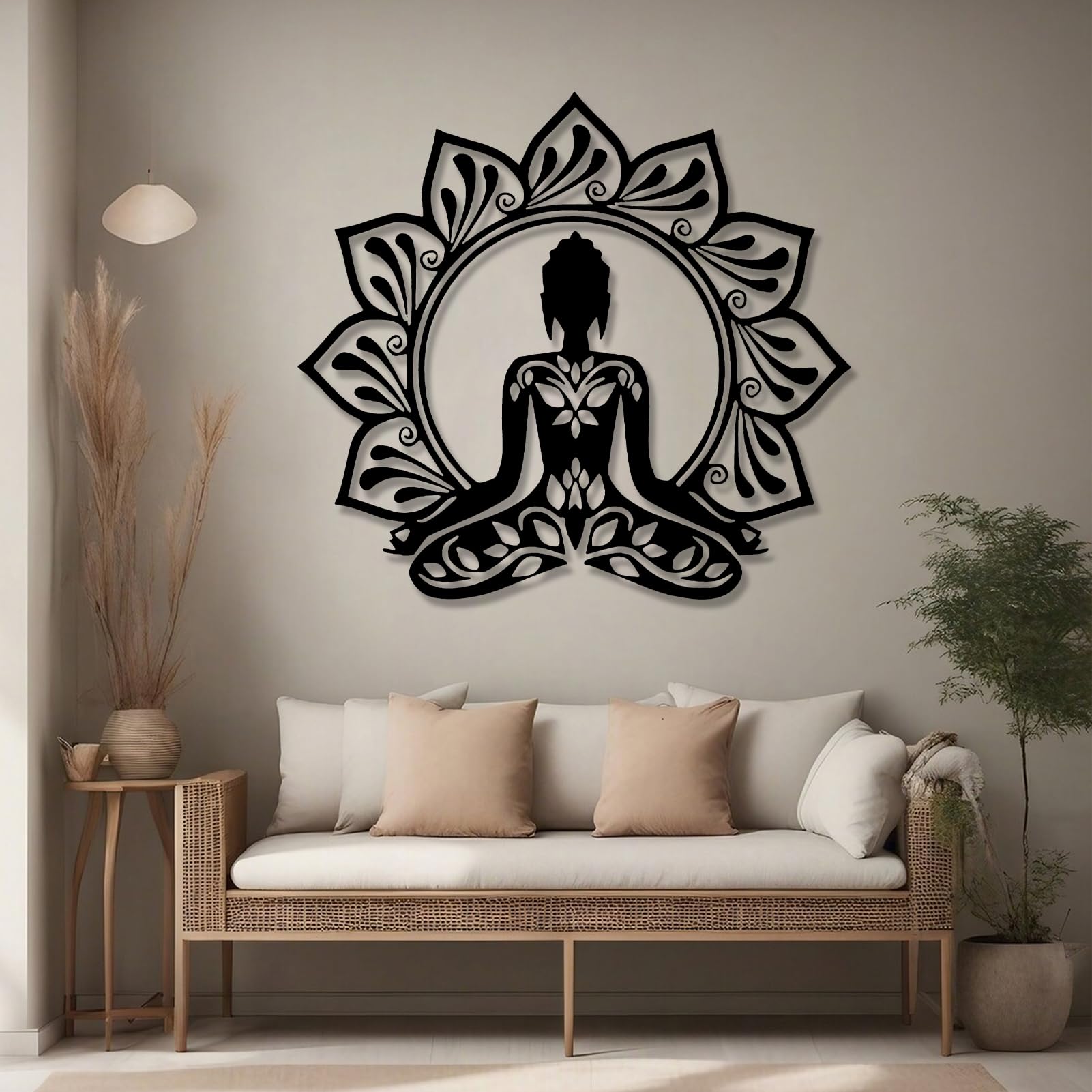 Décoration Bouddha métal et lotus pour votre espace yoga