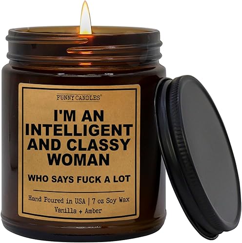 Funny Candles - Soy una mujer inteligente con clase que dice follar - Regalos divertidos para mujeres, regalos de velas para mejores amigas, regalos