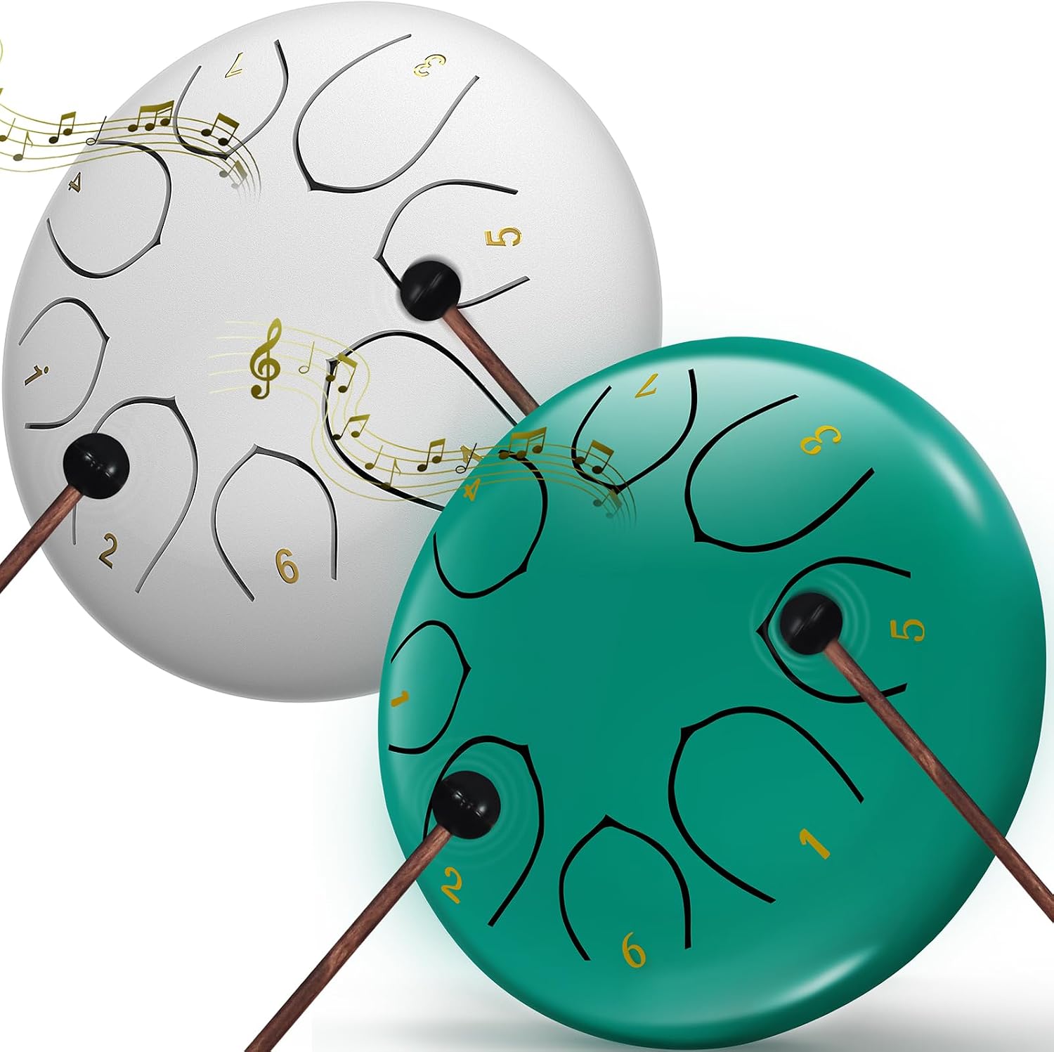 2 Pcs Rain Drum para Jardín Exterior, 6 pulgadas, 8 Notas, Acero miniatura 1