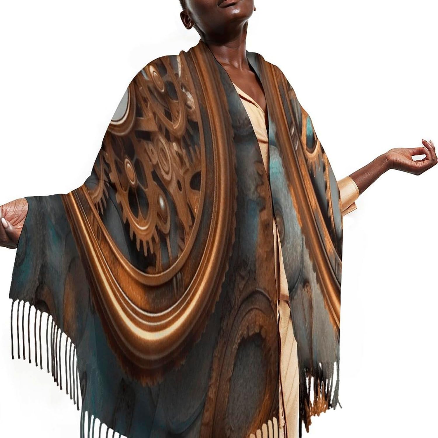 Rusty Steampunk Clock Scarf for Women Men Classic Fashion Blanket Scarves Soft Cashmere Feel Scarf Cold Weather Warm Long Shawl Winter Large Scarves Classic Blanket Scarfs Thick