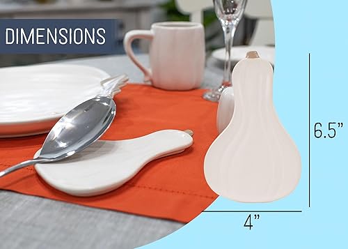 Miniatura 8 de Nat & Jules - Soporte de cuchara de cerámica con forma de calabaza de 6.5 x 4 pulgadas, decoración alegre de otoño y Acción de Gracias para