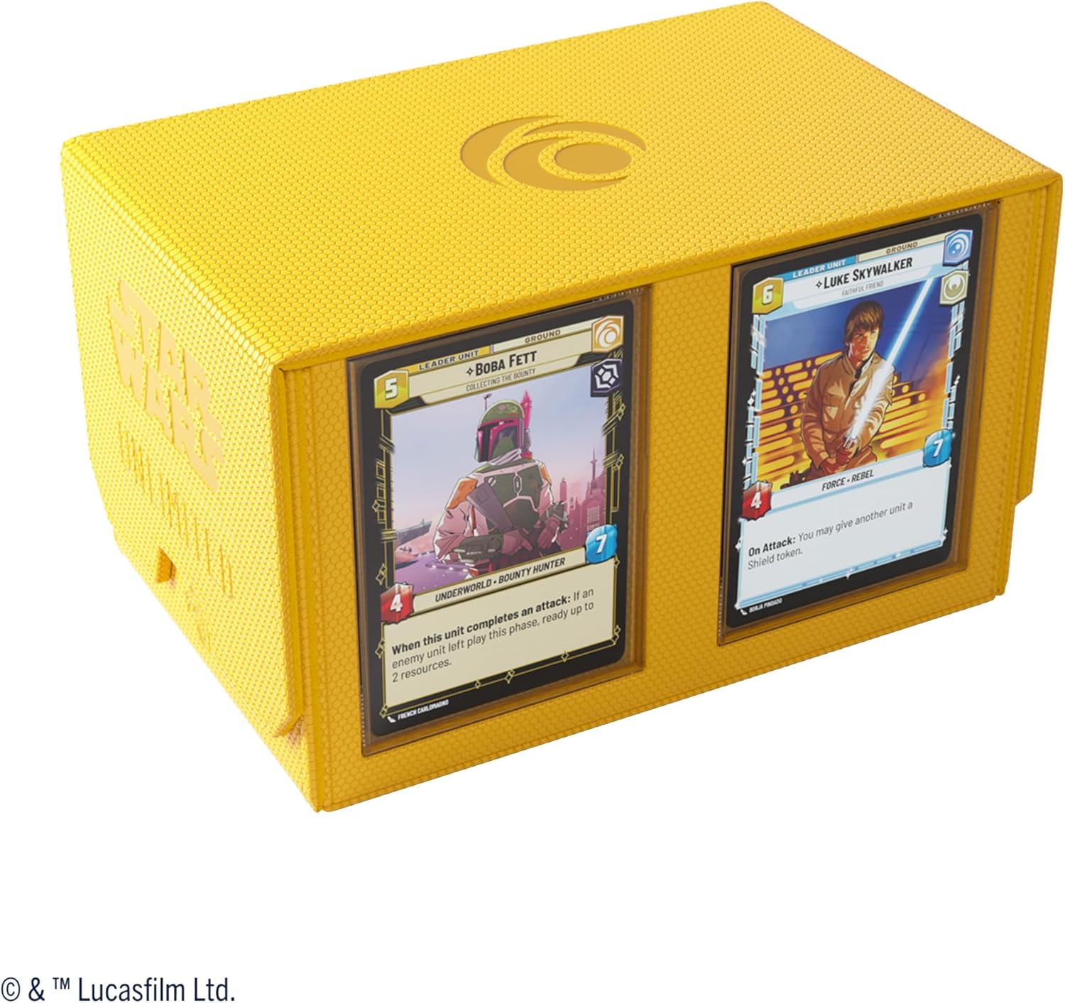 Gamegenic Star Wars Unlimited DOUBLE DECK POD - Elevate Your Gaming Experience! Premium Deck Box, Holds 120 Double-Sleeved Cards, Designed for the Star Wars Unlimited TCG, Yellow Color, Made