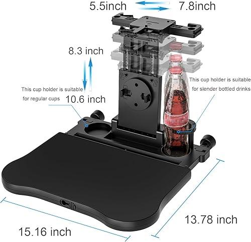 Miniatura 6 de Mesa de bandeja para asiento trasero de automóvil, bandeja plegable para el asiento trasero del automóvil, escritorio para computadora portátil para