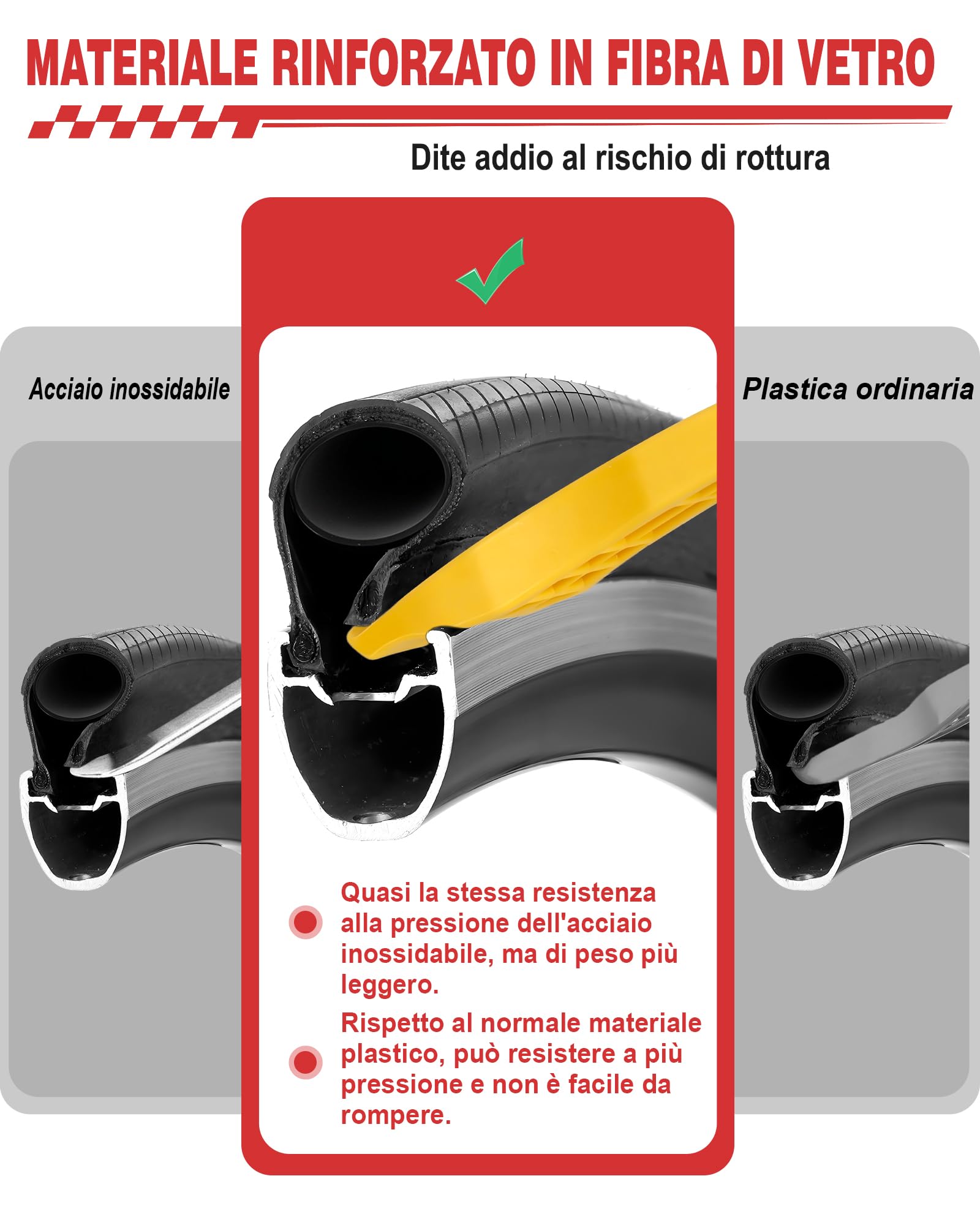 Leve Smontagomme Bici, Tyre Glider Super Resistente, Non Danneggia Il Mozzo della Ruota, Antiscivolo e Fa Risparmiare Manodopera, Adatta per Mountain Bike e Bici da Strada