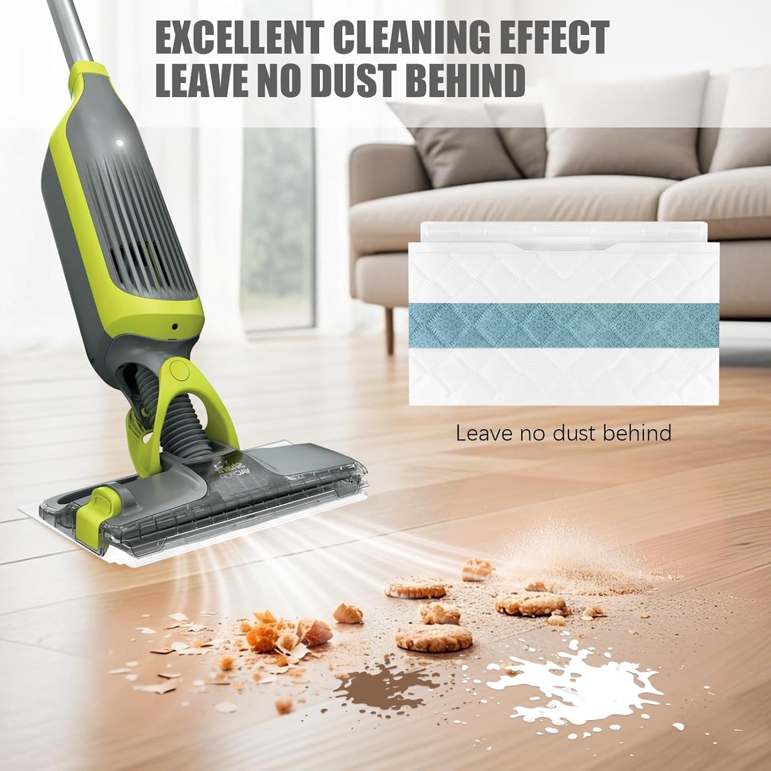 Disposable Replacement Pads with Shark VACMOP Disposable Hard Floor Vacuum for Shark VACMOP Pro VM250 VM251 VM252 VM200 VC205 QM250 VM190 VM200P12 VMP30 (40pcs)