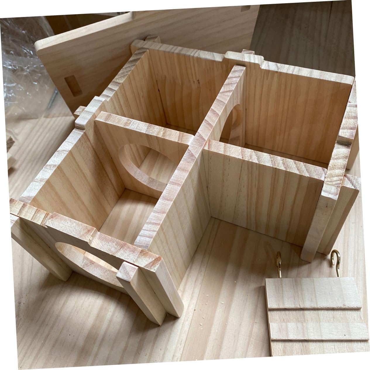 Hamster Habitat Guinea Pig Hide House Mouse Hide House Wooden Hamster Cabin Pet Tooth Grinding Toy