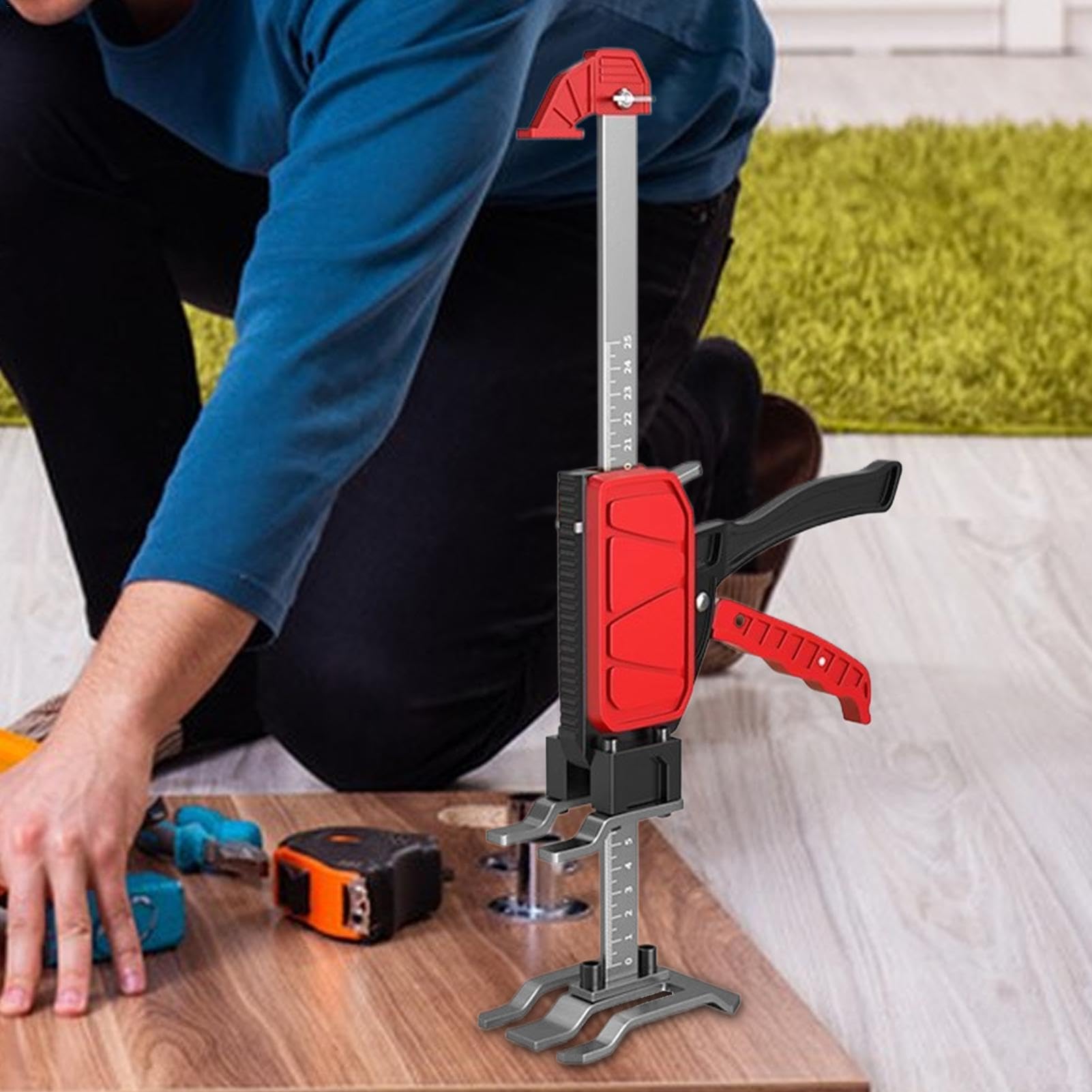 Arbeitsparender Armheber Höhenverstellbarer Handheber | Türheber Geräteheber Hand Hebewerkzeug Für Holzbearbeitung Schreinerei Bauwesen Schreiner Montage Und Verglasung Von Türen