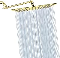 Vista 33 de Cabezal de ducha de lluvia con brazo de extensión ajustable de 11 pulgadas, cabezal de ducha cuadrado grande de acero inoxidable de alto flujo