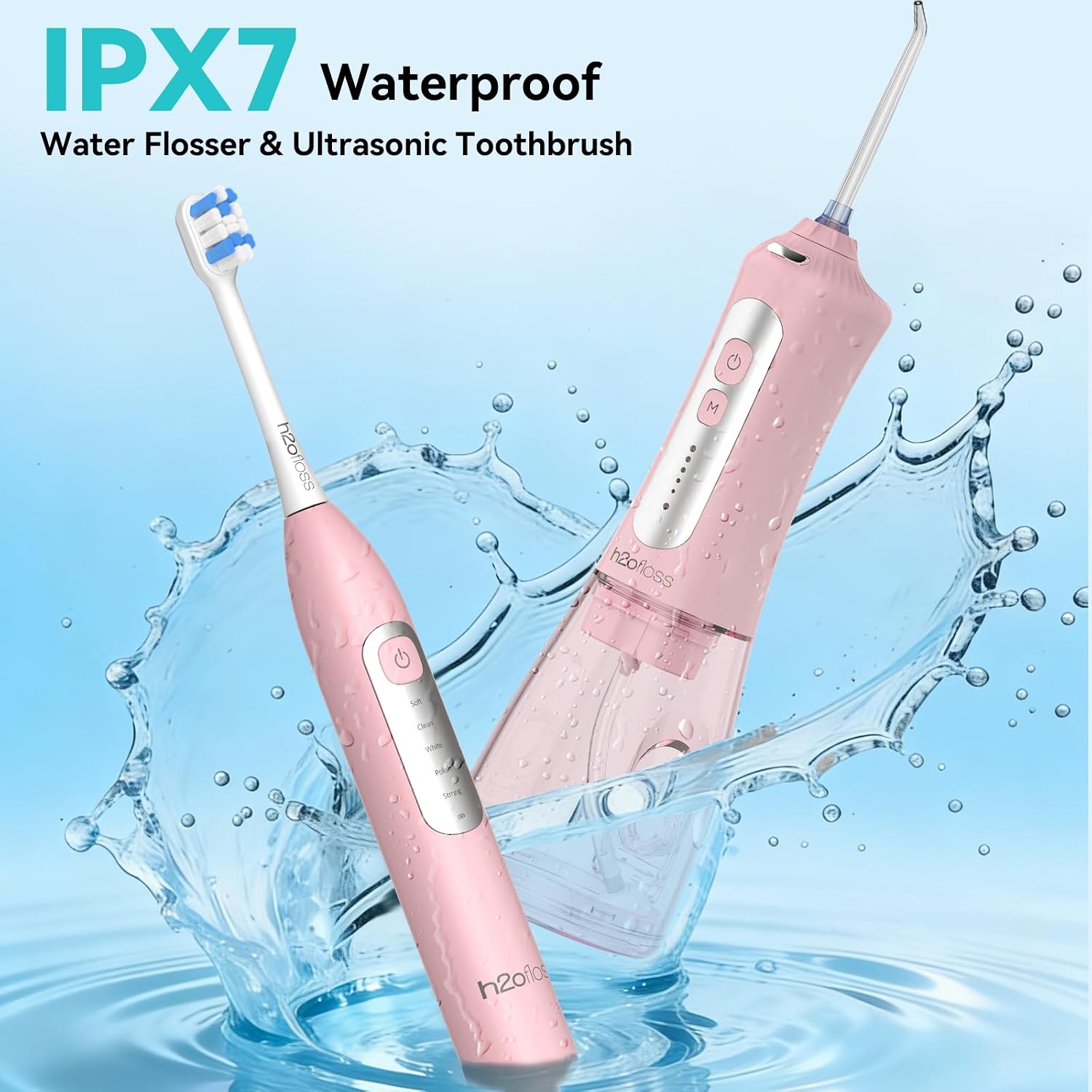 H2ofloss Electric Toothbrush with Water Flosser Combo, 2-in-1 Oral Care Kit