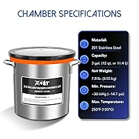 Vista 2 de PB Motor Tech - Kit de cámara de vacío de 3 galones con bomba de vacío de 4.5 CFM y tapa de vidrio templado, perfecto para estabilización de madera